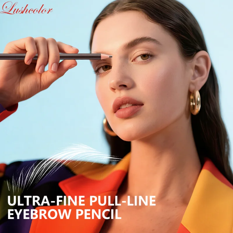 Lushcolor 2 mm ultrafeiner Pull-Line-Augenbrauenstift, glatt, einfach zu färben, wasserfest, schweißbeständig, langlebige Augenbrauenkosmetik