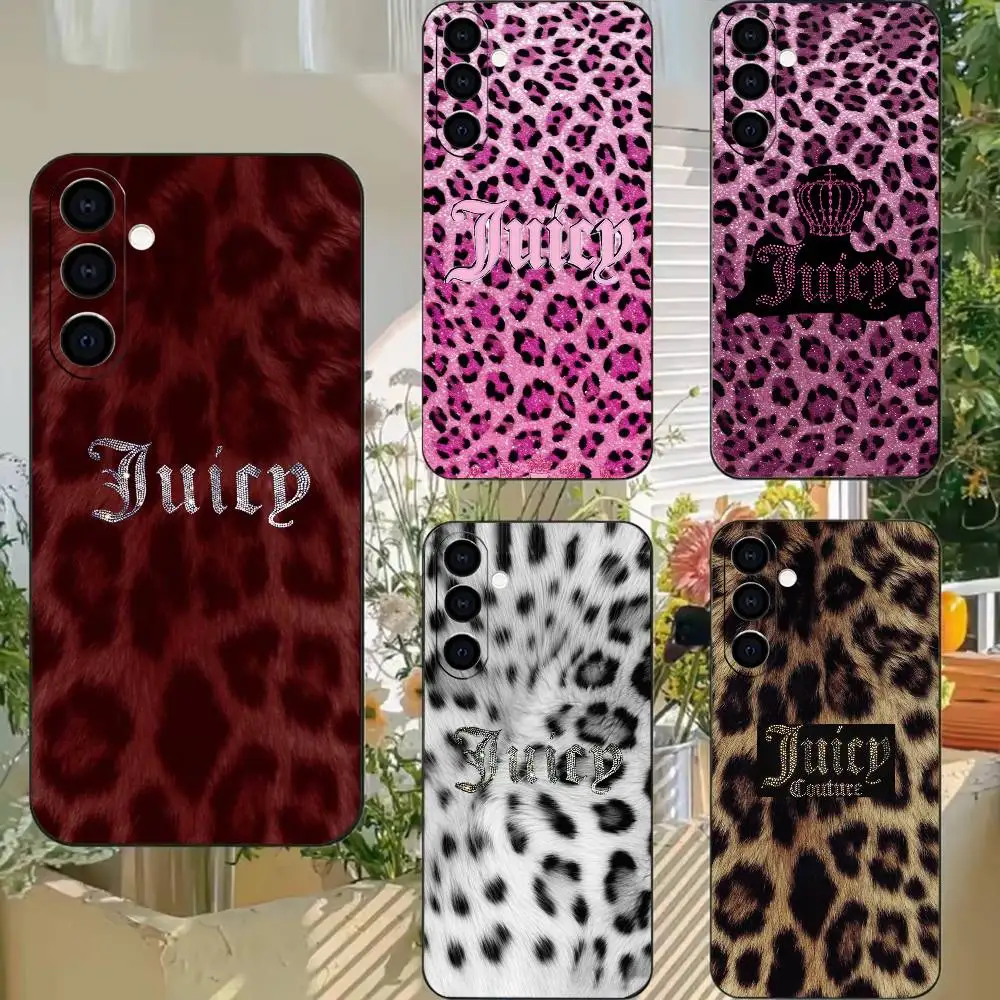 

Sweet Leopard J-Juicy Phone Case Black Silicone Soft For Samsung A73,A72,A71,A70,A53,A52,A51