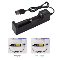 Adaptador USB Carregador para Baterias Recarregáveis, Carregamento Inteligente LED, 1 Slot, Li-ion 18650 26650 14500, Universal