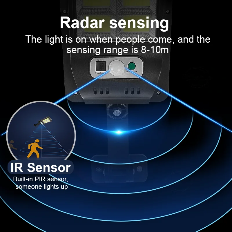 300000 لومن ترقية جديدة 160 كوب فتيل ضوء جدار شمسي   لمبة شمسية خارجية عالية الطاقة   شحن قوي بأشعة الشمس   مستشعر حركة ضوء شمسي   حديقة، مرآب، فناء، شارع، ضوء شمسي