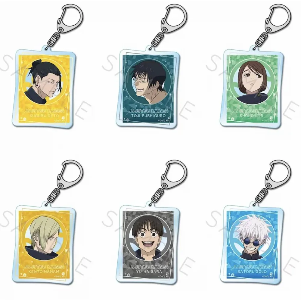 Anime 2 Keychain Doll Geto Suguru Gojo Satoru Toji Fushiguro Yu Haibara Acrylic Keyring Pendant For Gift