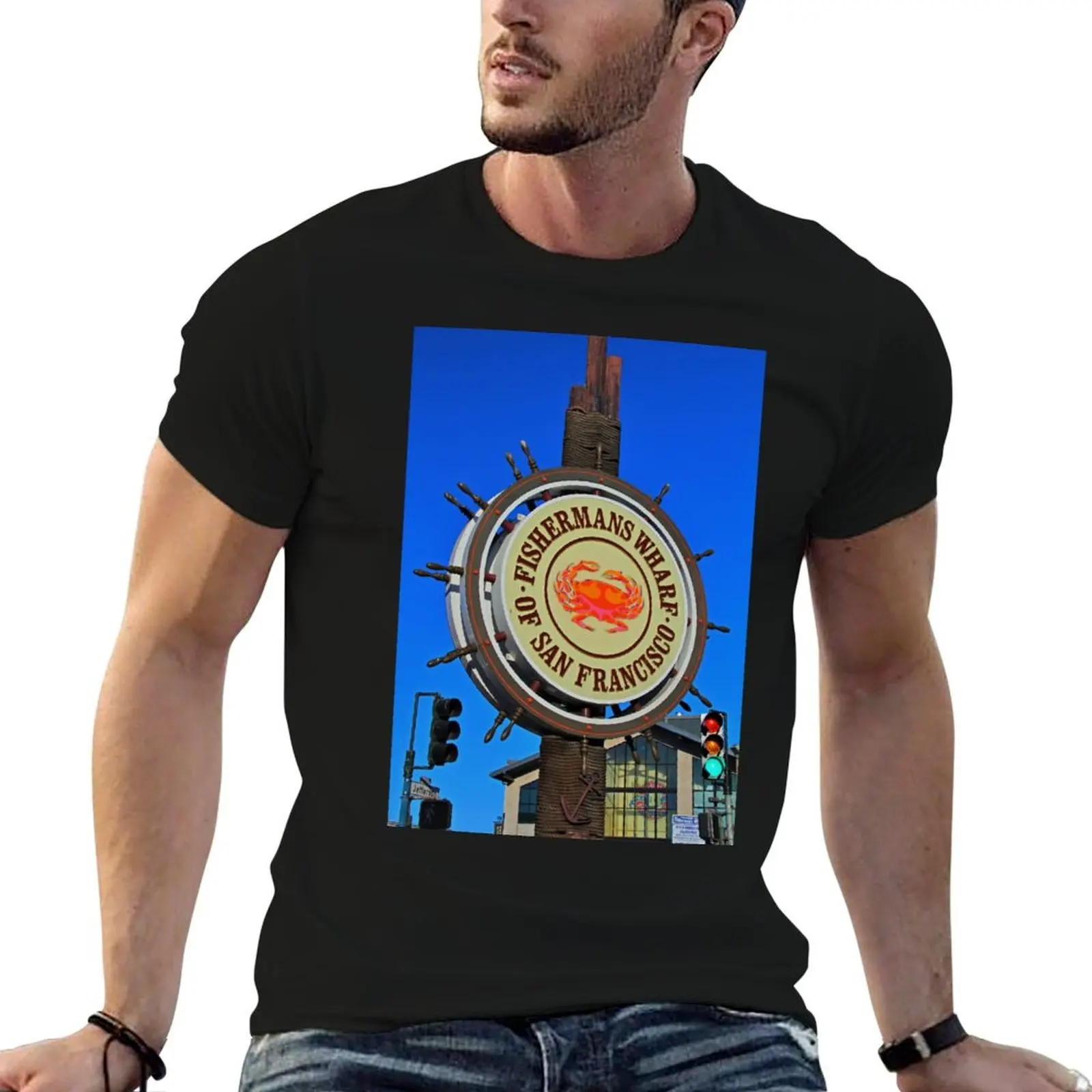 Fisherman's Wharf San Francisco- vertical T-Shirt Casual Everyday Wear T-Shirt