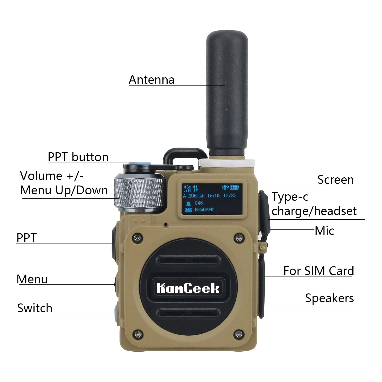 G6 Walkie Talkie 5000KM Long Range 10W High Power Handheld Wearable 400-470Mhz UHF Transceiver for Outdoor Camping Hiking