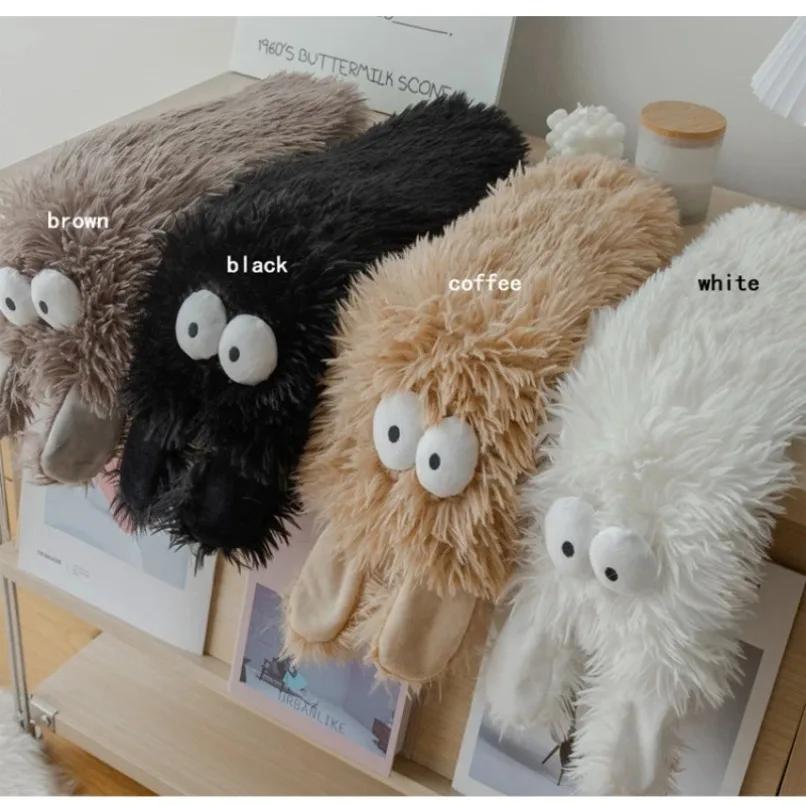 الحرارية جورب النساء شتاء دافئ أفخم عدم الانزلاق المنزل النوم الإناث الطابق غامض رقيق النعال جورب ثلاثية الأبعاد عين كبيرة جرو الأذن Kawaii #6