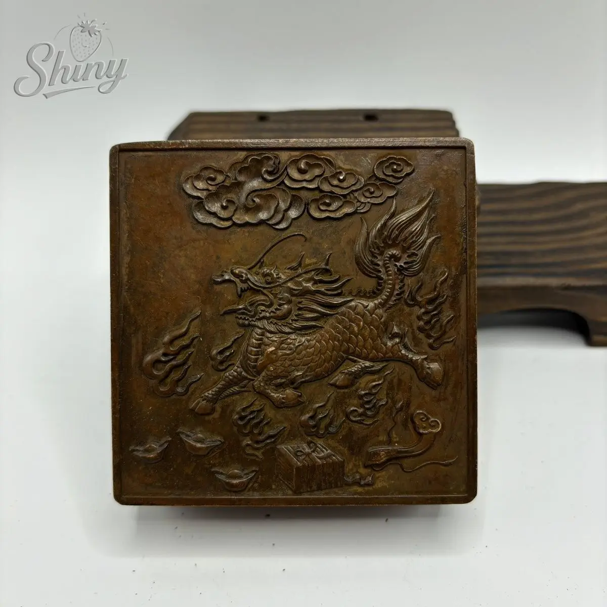 

Square Inkstone: Qilin Vintage Copper Inkstone Home Decor, Study, Office Ornament Inkstone Home Decoration Accessories