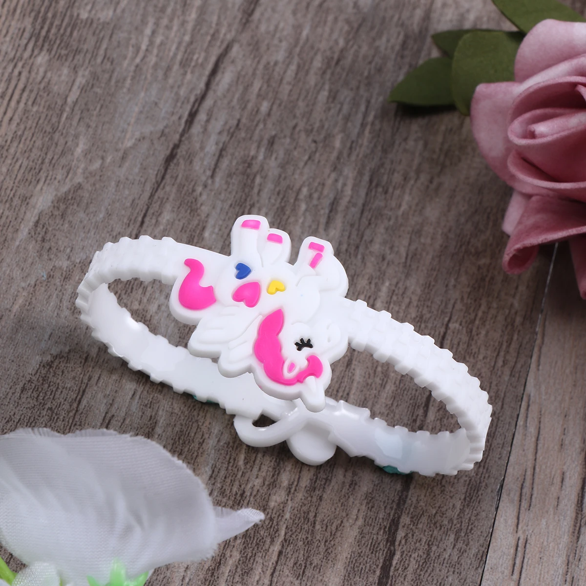 

10 Pcs Unicorn Bracelet Rubber Bracelets Silicone Wristbands Cartoon Charm Child