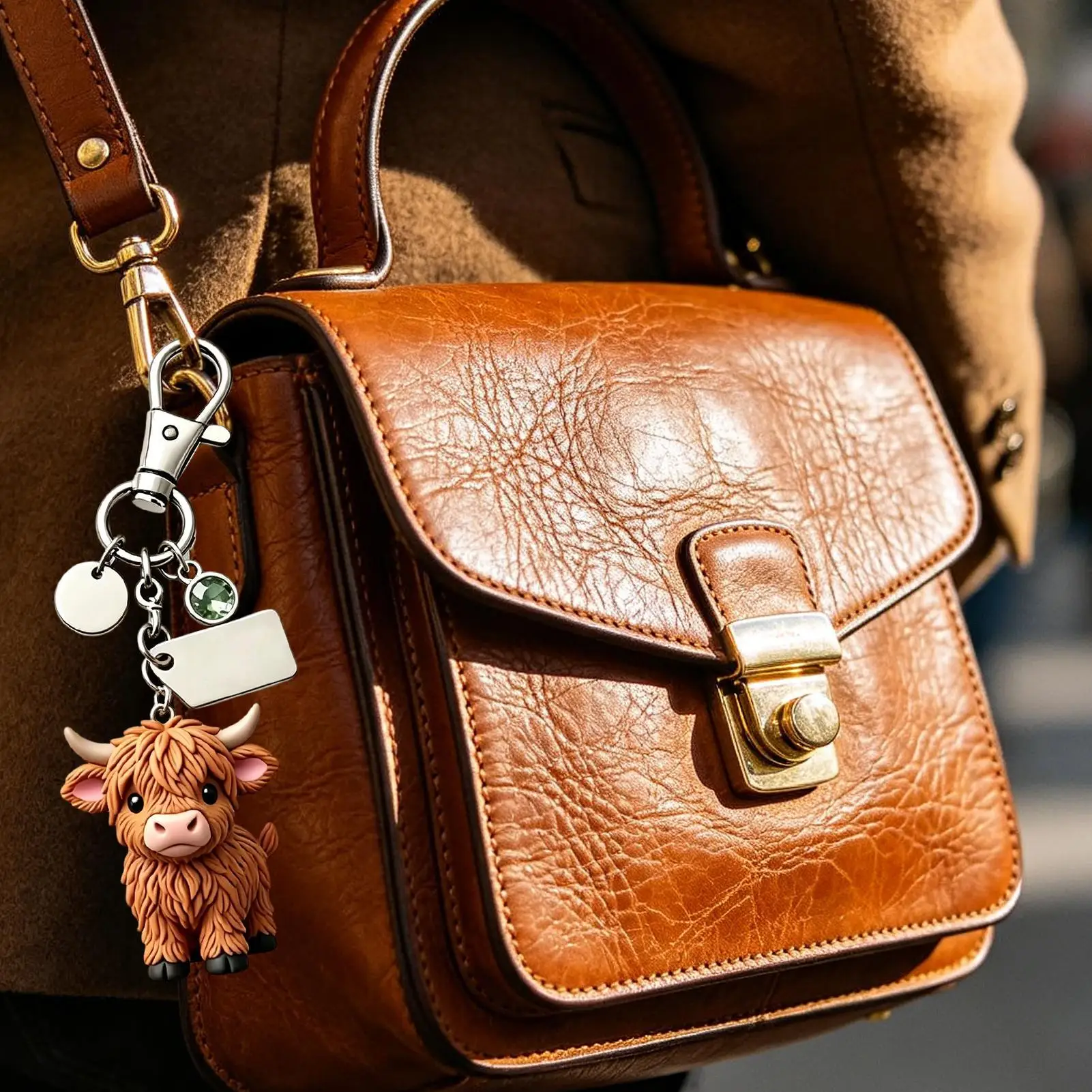 

Keyring Charm Cute Acrylic Cow Shape Keychain Backpacks Pendant For Women Men Kids Adults Wife Girlfriend Indoor Outdoor