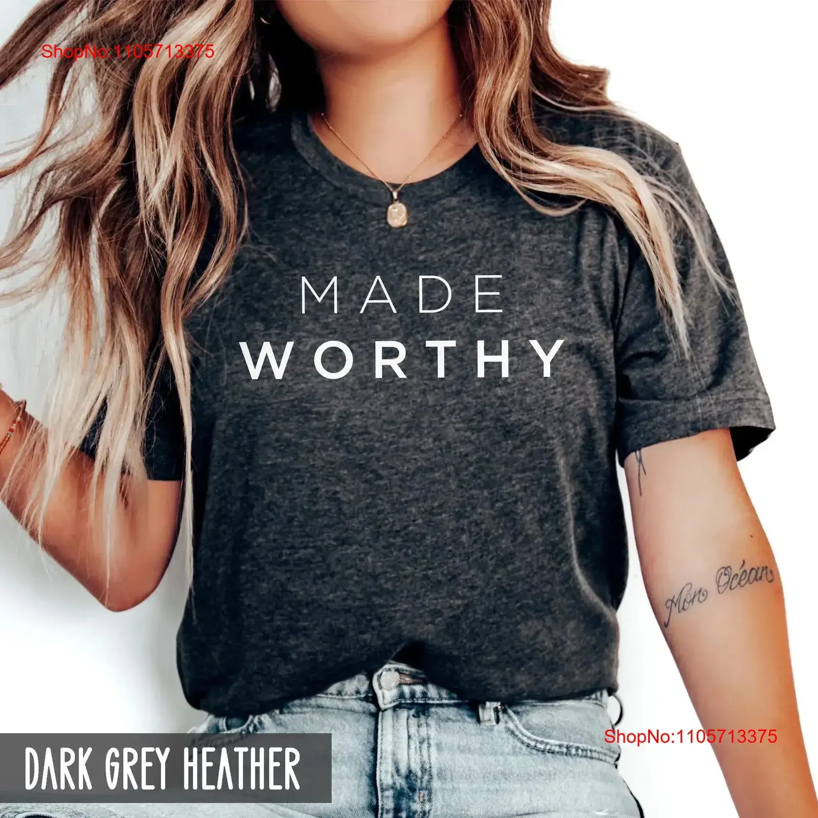 Christian T Shirt for Women Religious Faith Jesus Made Worthy Bible Verse Men vintage Washed Breathable Soft Casual streetwear