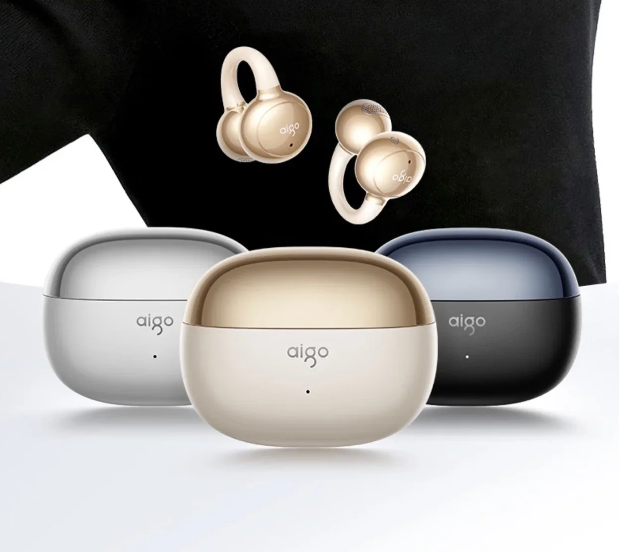 AIGO CA88 Open-Ear Clip-On Wireless Bluetooth Earbuds with 12mm Drivers and Directional Sound For Gifts