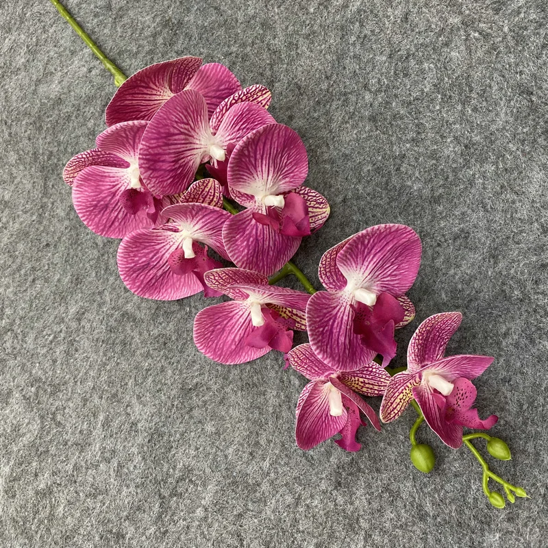 Neue künstliche Blume, 9 Köpfe, Schmetterling, Orchidee, langer Zweig für Wohnzimmer, Hochzeitsdekoration, Hoteltisch, fühlt sich echt an, gefälschte Blumen – Detail 3