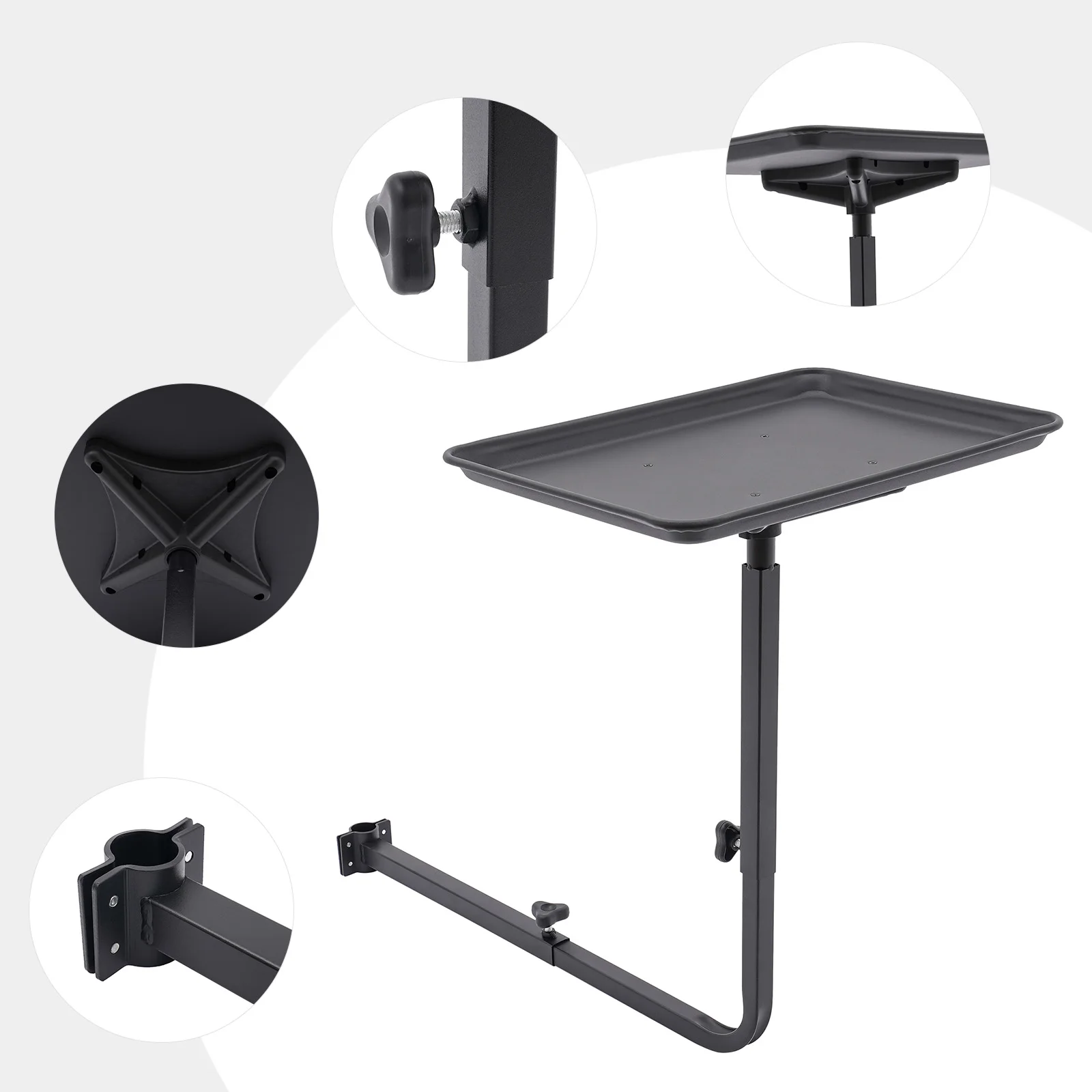 360 °   Вращающийся черный стул-поднос для салона с подносом, подходит для салонного стула, подноса для татуировки, цветной поднос для салона