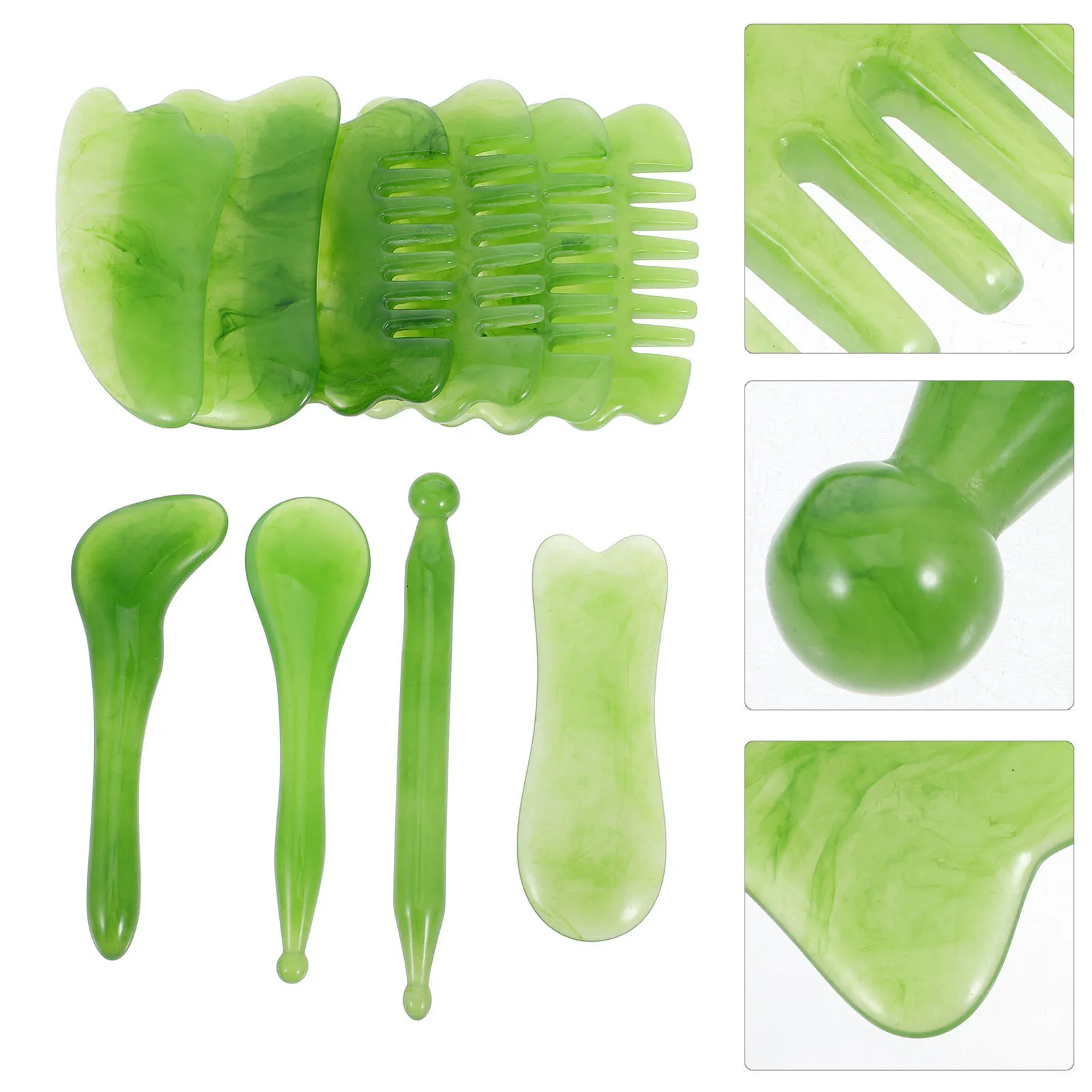 

10 шт., набор инструментов для массажа Гуа Ша, смоляные скребковые доски для лица, шеи, тела, массажер для снятия мышечной боли, снятия стресса, релаксации