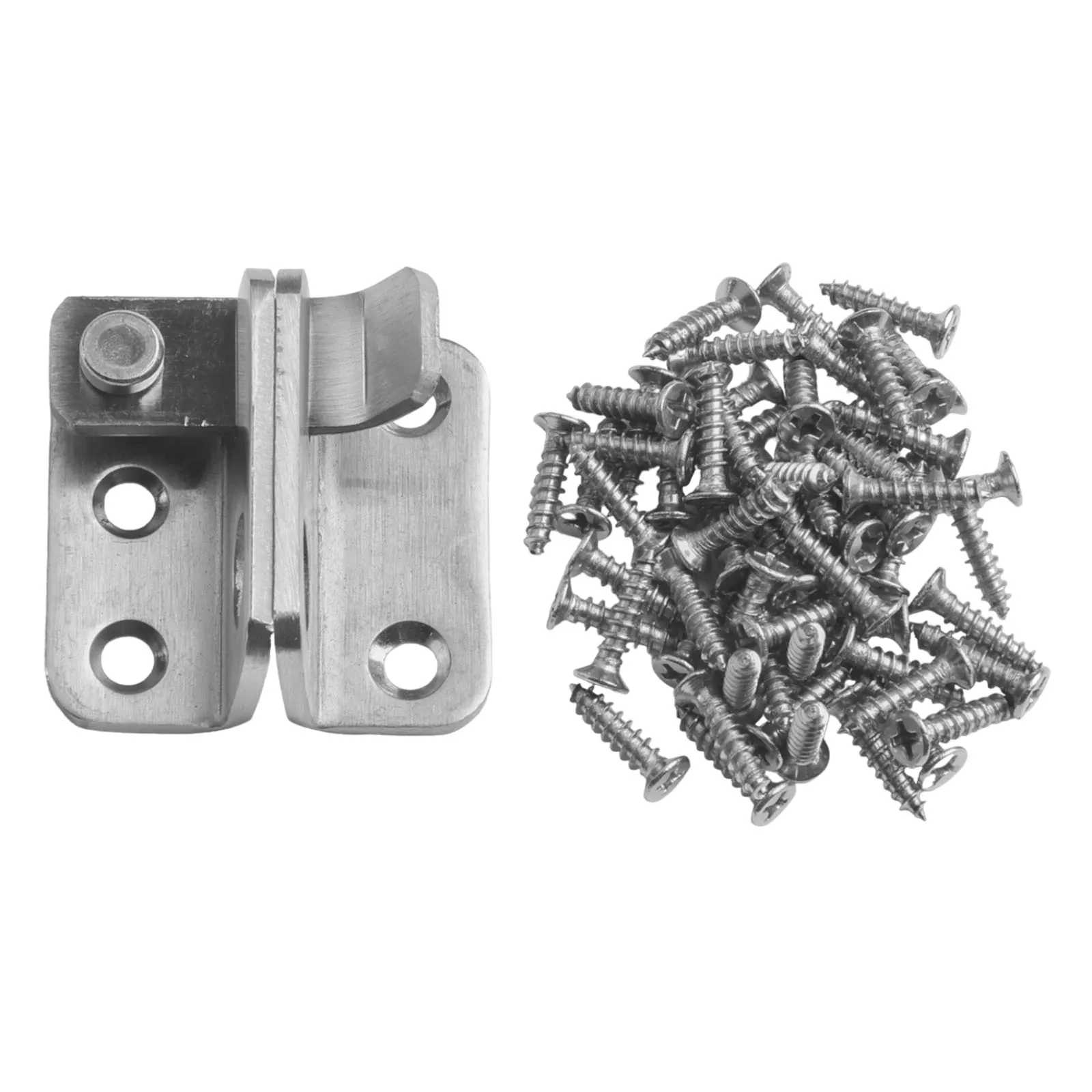 1PCS Solid Door Latch Bolt Stainless Steel Locks Sliding Door Right Angle Buckles Door Hardware Tools Silver Color