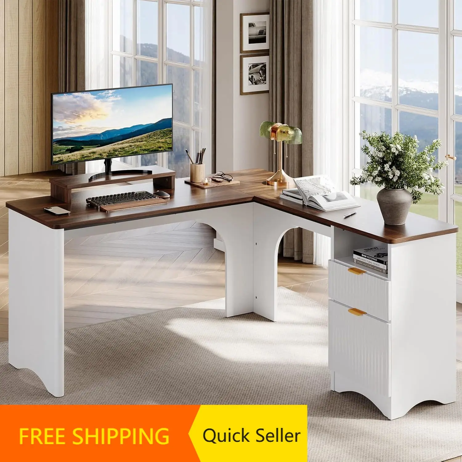 L Shaped Desk With …