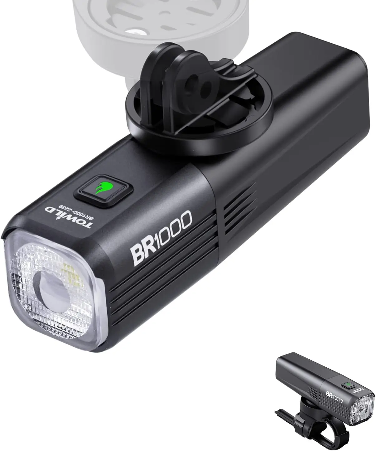 

BR1000 1000 Lumen Bike Light, Lightweight Front Light with 3500mAh Battery, Compatible with Garmin/GoPro Mount, Ideal for Night