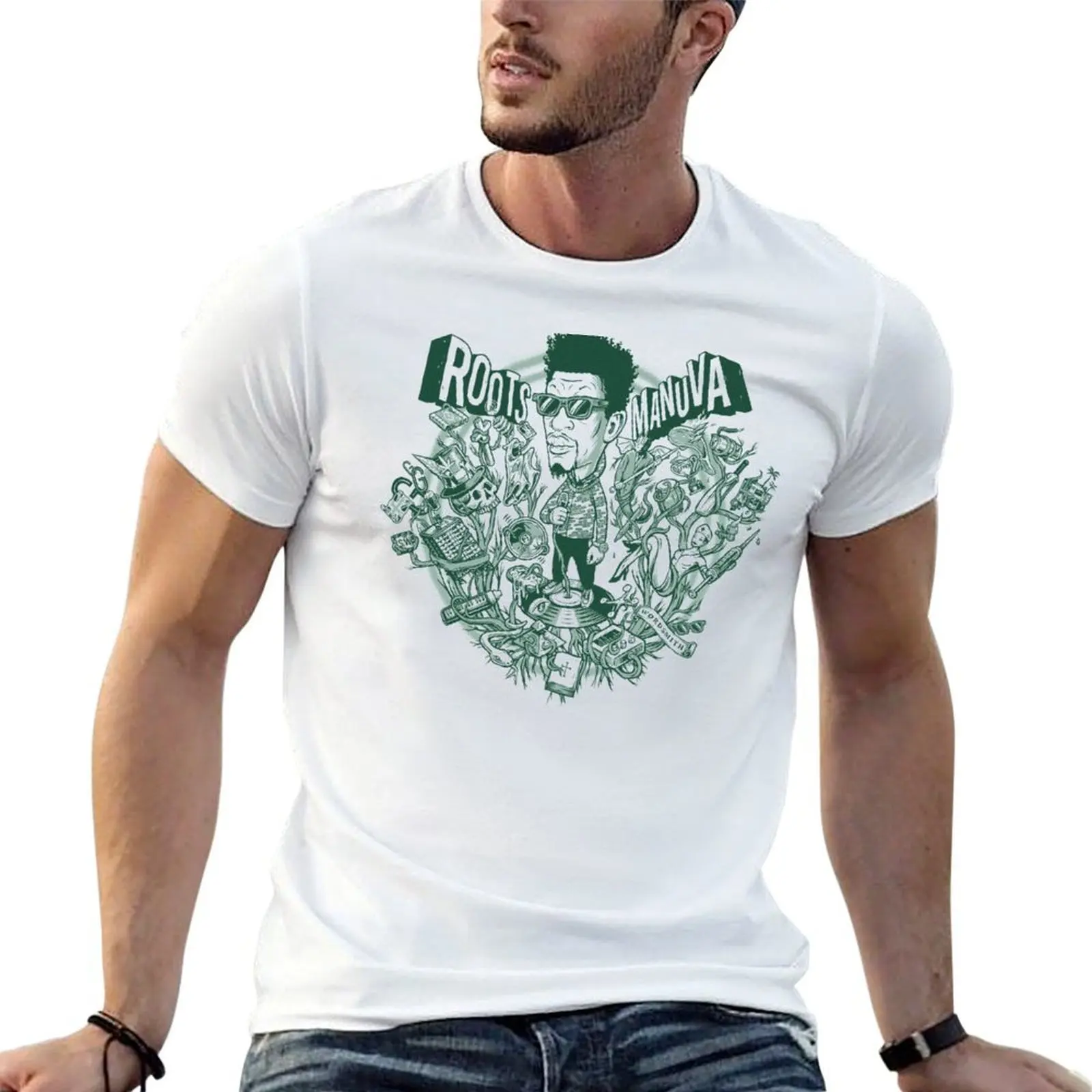 

Roots Manuva Shades T-Shirt t shirt personalised t shirts for man pack white T-Shirt