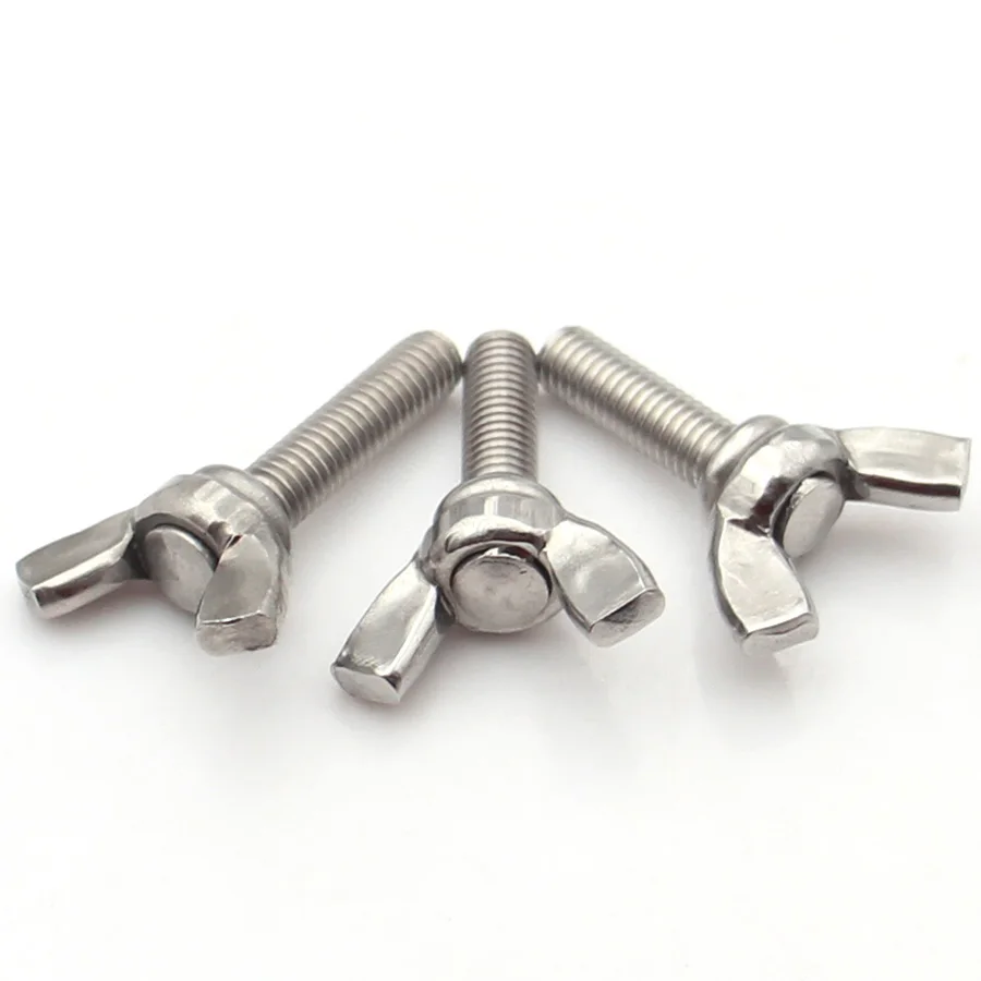 M3 M4 M5 M6 M8 M10 M12 304 Stainless Steel Butterfly Thumb Bolts A2-70 Wing Head Screws Hand-Tighten Design