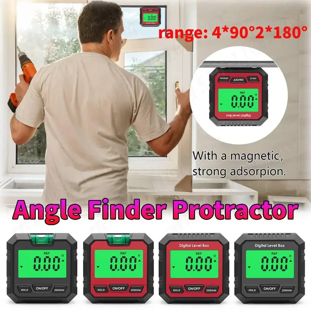 

Digital Electronic Level Inclinometer 4*90°Angle Finder Protractor with Backlight and Magnetic Base Ruler Digital Angle Gauge
