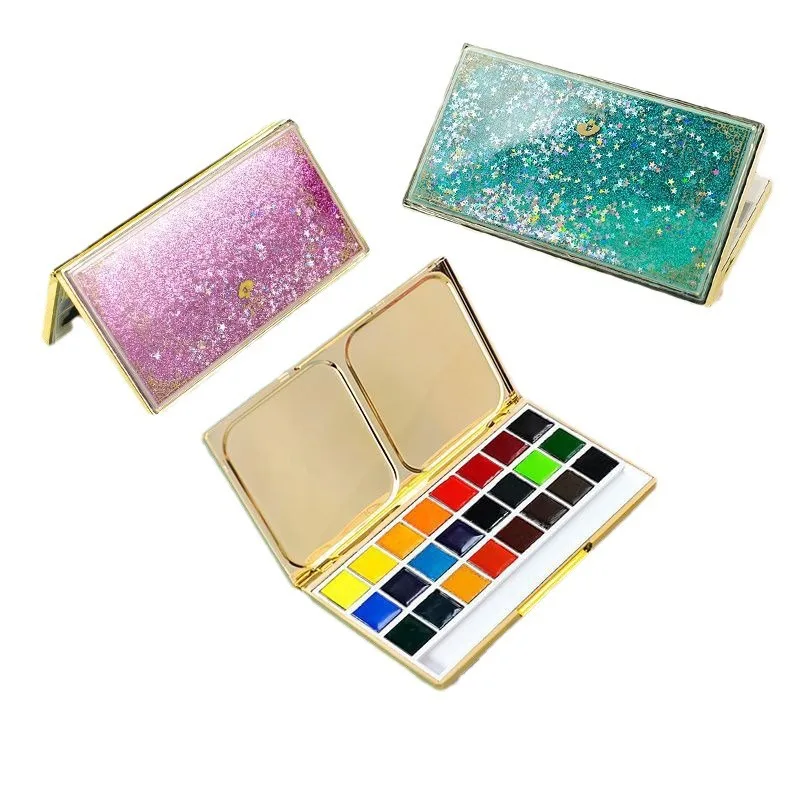 مجموعة ألوان مائية صلبة محمولة عالية القيمة مكونة من 24 لونًا تحتوي على صندوق طلاء لفناني الرسم #5