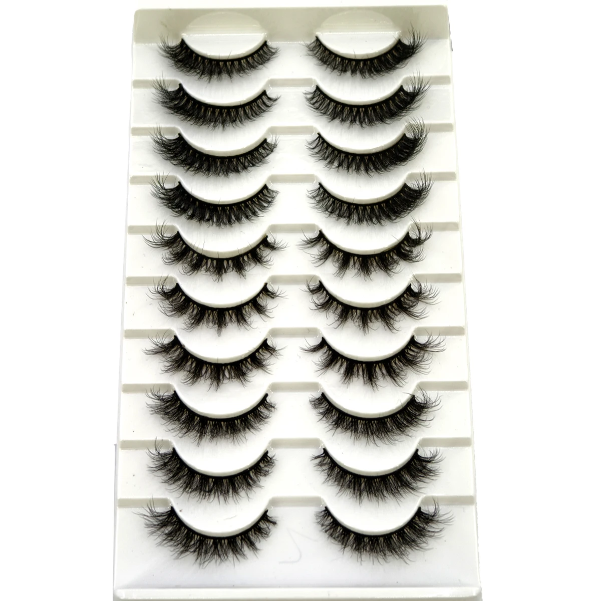 HBZGTLAD جديد 10 أزواج رموش المنك الاصطناعية الهجينة 5D ، رموش صناعية درامية رقيق ماكياج الرموش الصناعية الطبيعية