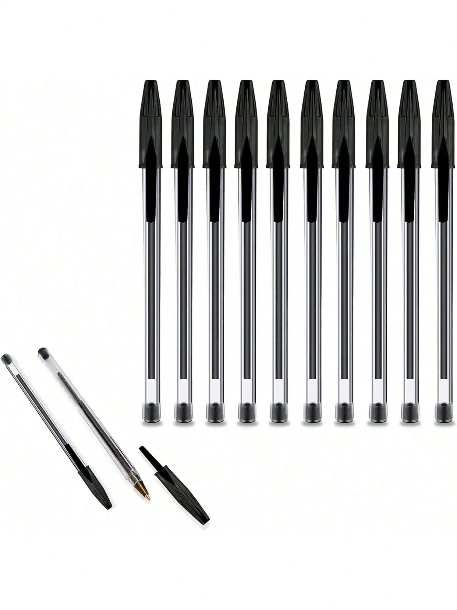 Pack of 20 Black Ballpoint Pen with Middle Tip for Liquid and Smooth Writing - Professional Quality Ballpoint Pen for Home Use