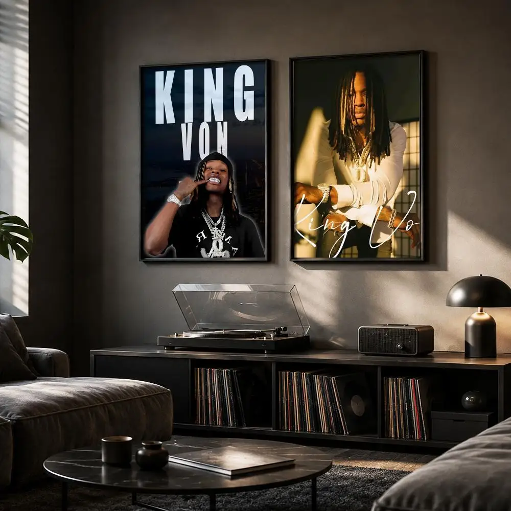 K-King Von Rap Album Painting Calligraphy Canvas Poster Hallway Bedroom Living Room Home Bar Decoration Interior Wall