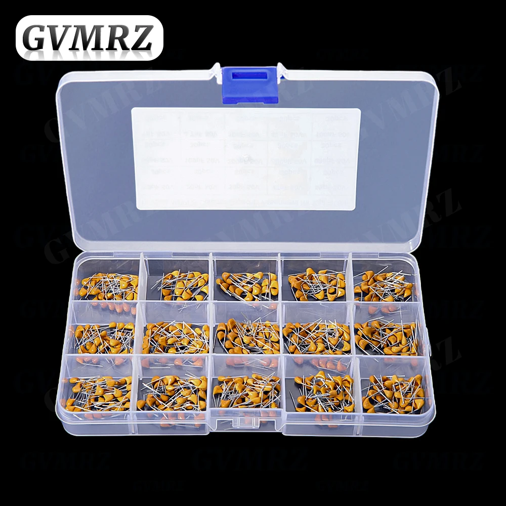 450PCS Monolithic Ceramic Capacitor Kits 10pF - 100NF 50V 10PF 30PF 47PF 56PF 68PF 100PF 200PF 300PF PF 10NF 100NF MLCC with Box