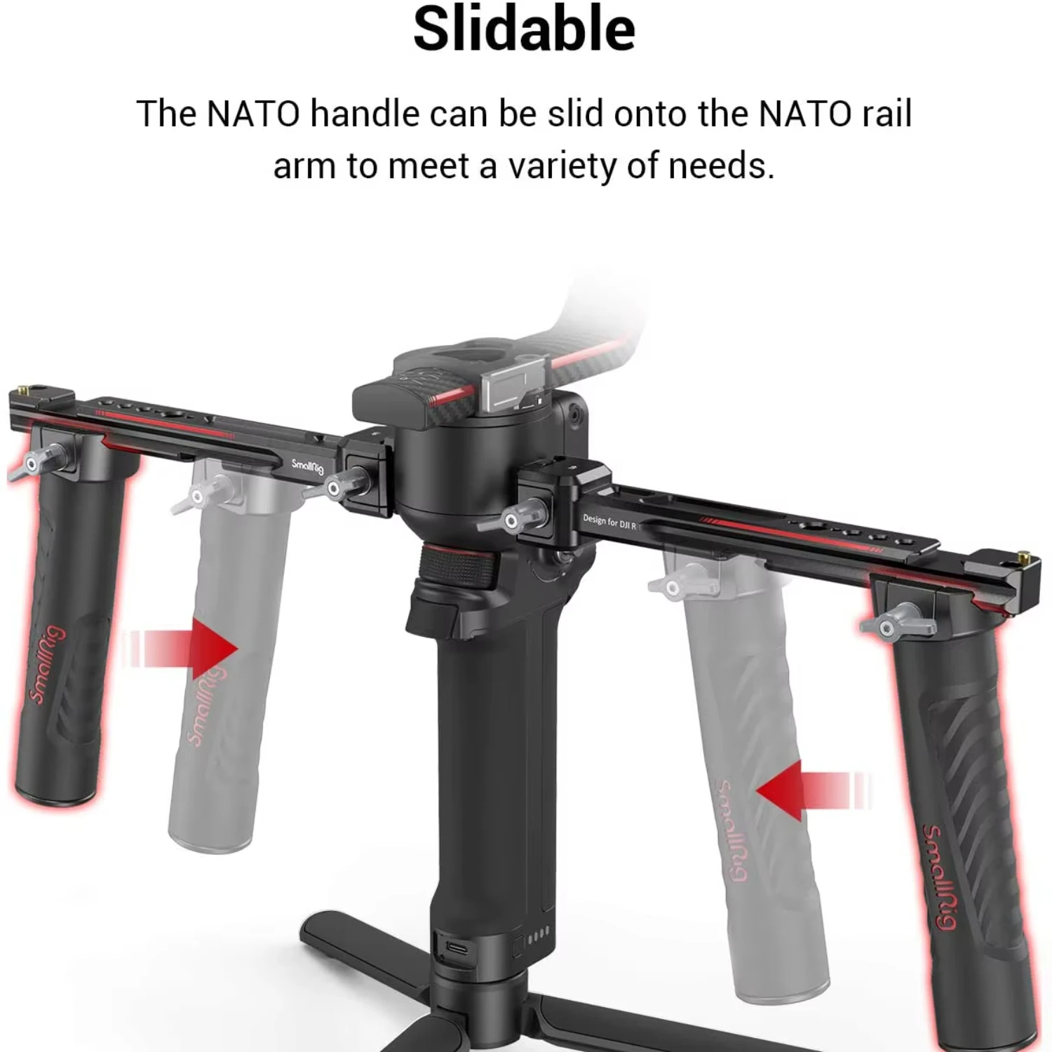 SmallRig Adjustable Dual Handgrip for DJI RS 2 /RSC 2 / RS 3 / RS 3 Pro /RS 4/ RS 4 Pro Gimbal Handheld Stabilizer Monitor Mount