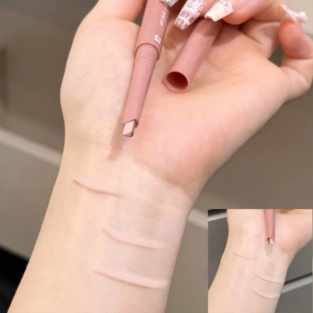 2 Color-Blocking Slapende Zijderups Stick Ombre Roze Bruin 2-in-1 Markeerstift Ultradunne Natuurlijke hovelingen Onderste Lash Line ﻿ Kosmeitc