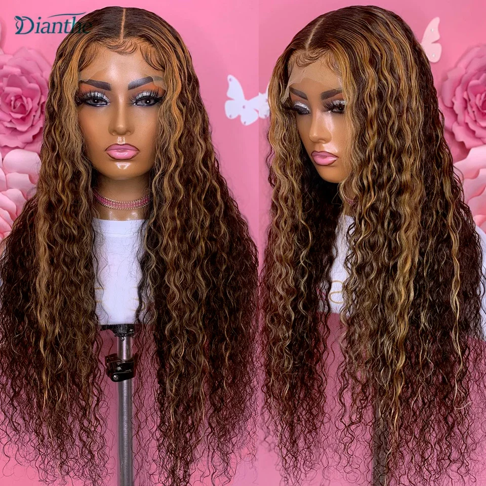 Perruque Lace Closure Wig 5x5 transparente – Dianthe, perruque Lace Front Wig ondulée pour femmes, perruque Lace Closure Wig 5x5 pre-plucked