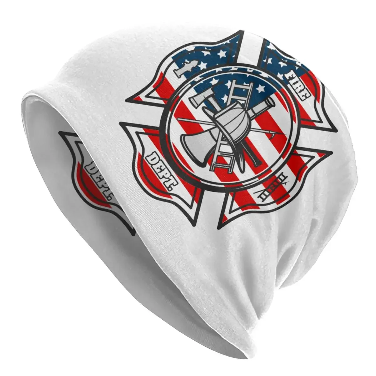 Firefighter Fire Department Beanies Caps For Men Women Unisex Trend Winter Warm Knit Hat Adult Bonnet Hats