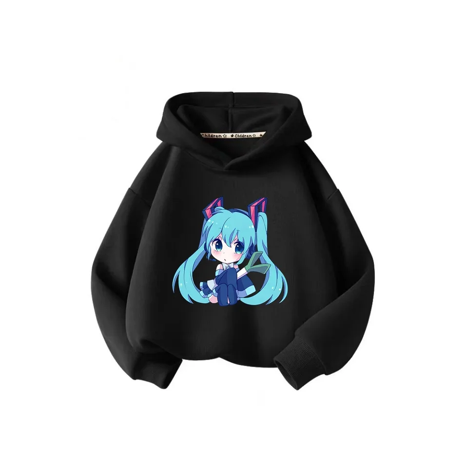 New 2024 classic children's sweatshirt Hatsune Miku printed casual fashion sportswear boys and girls cute Kawaii hoodie