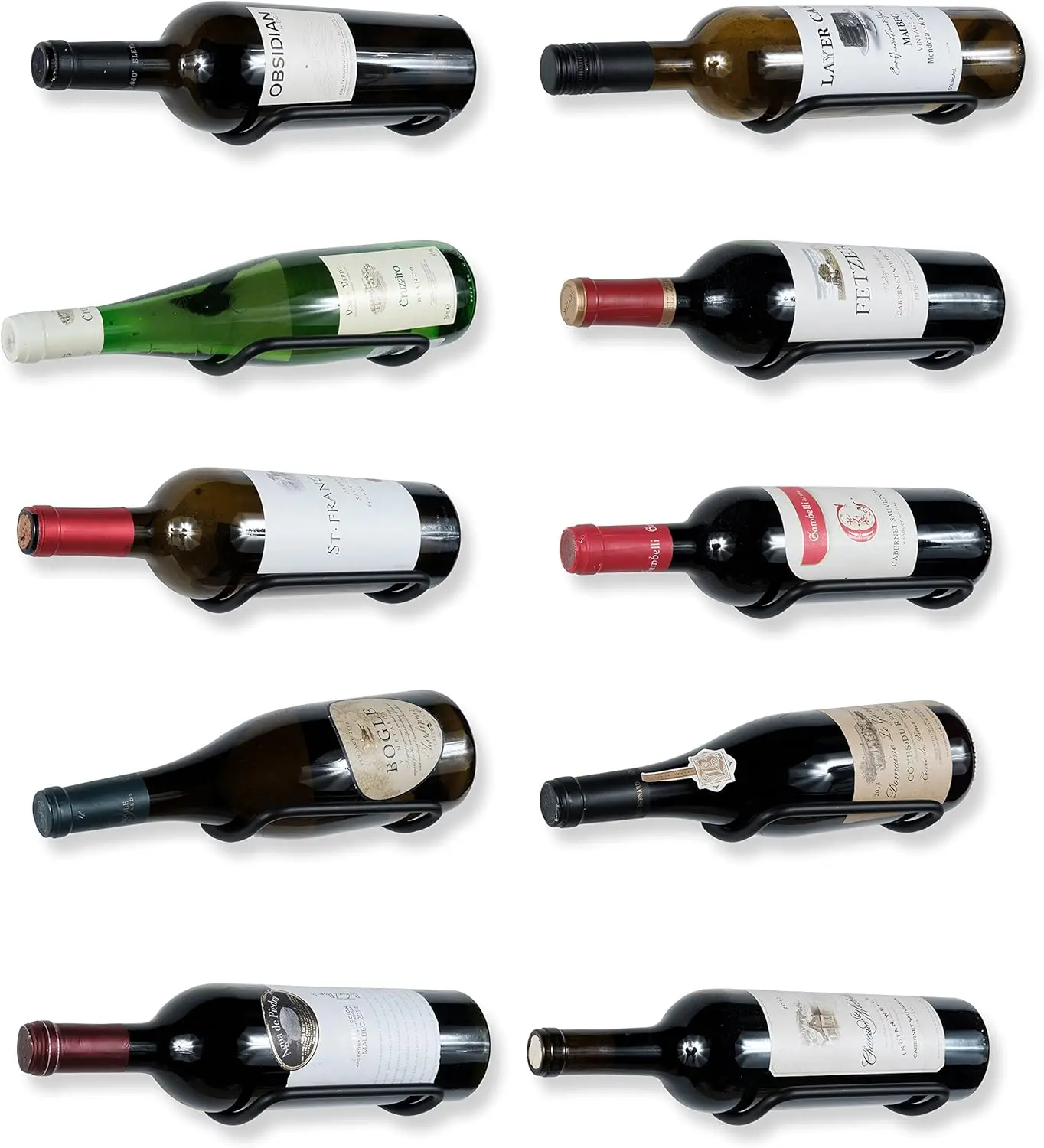 

Настенный железный держатель для винных бутылок, набор из 10 штук, черный, для декора домашнего бара