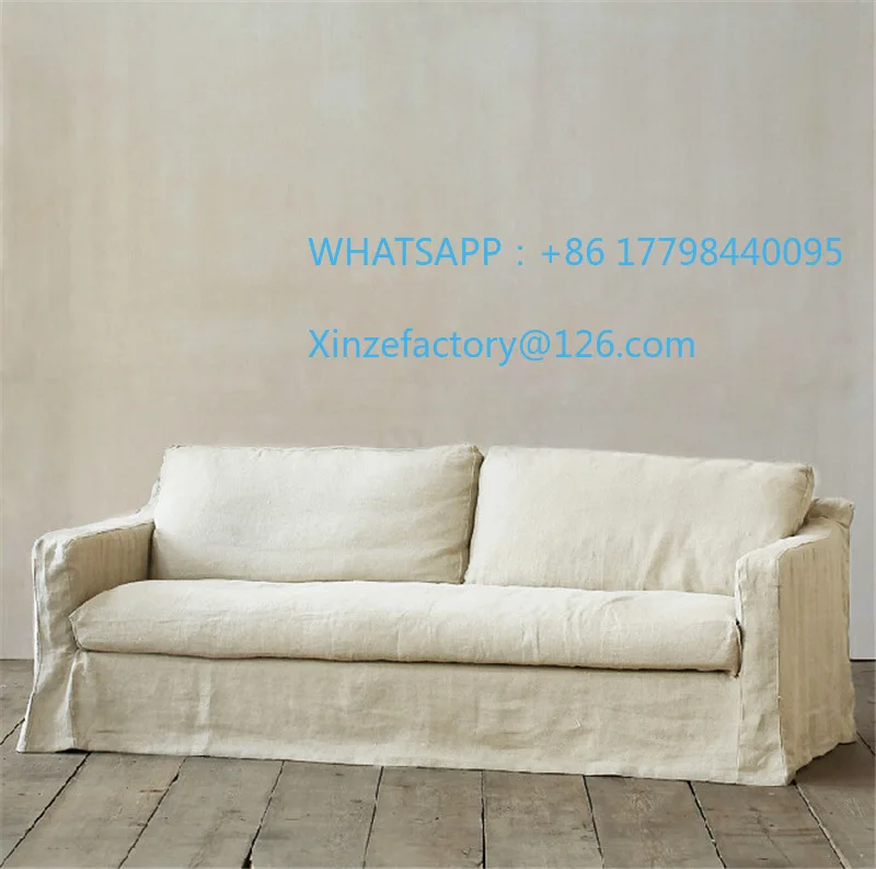 أريكة قماشية صغيرة بسيطة وحديثة من الشمال قابلة للتخصيص، أريكة وابي سابي الأمريكية الرجعية #3