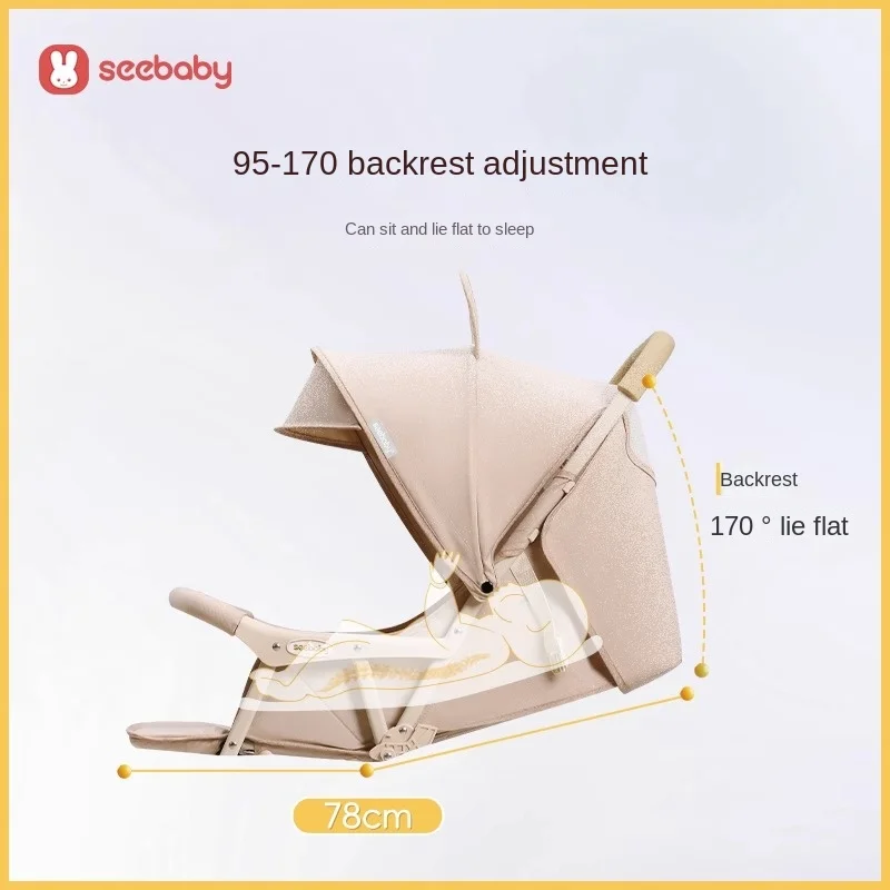 Lightweight Stroller Sitting and Reclining Small Boardable Travelling Umbrella Car Pocket Stroller with Four Wheels