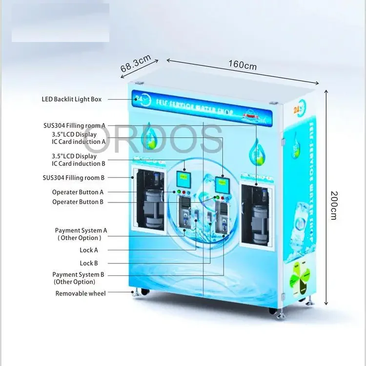 Automatic Purified Water Commercial Double Water Vending Machine