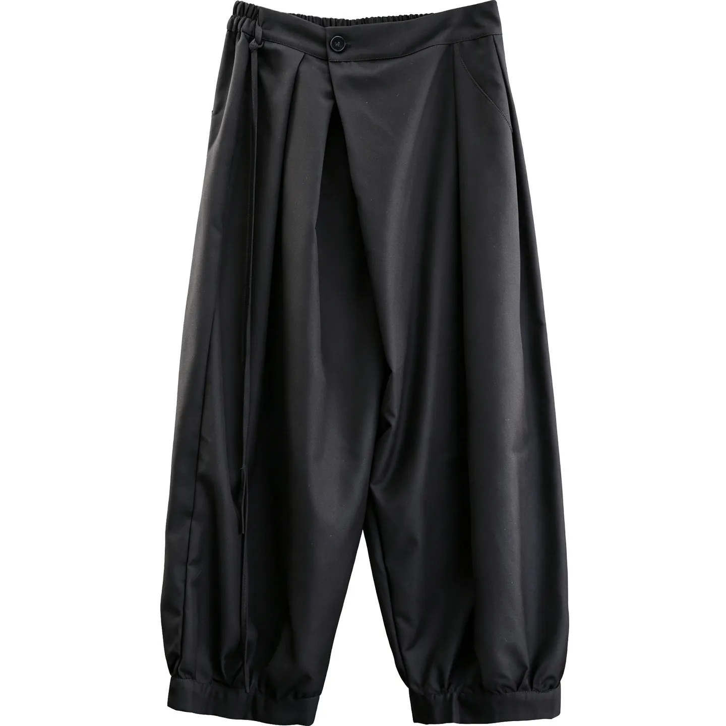 LZ Japanese Dark Bloomers Men's Asymmetric Loose Wide-Leg Cropped Pants Fashion Pants Women