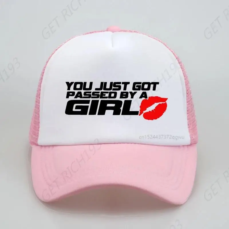 

You Just Got Passed By A Girl Funny Baseball Cap New Boy Adjustable Baseball Cap Summer Golf Dad Hat Mesh Breathable Hats