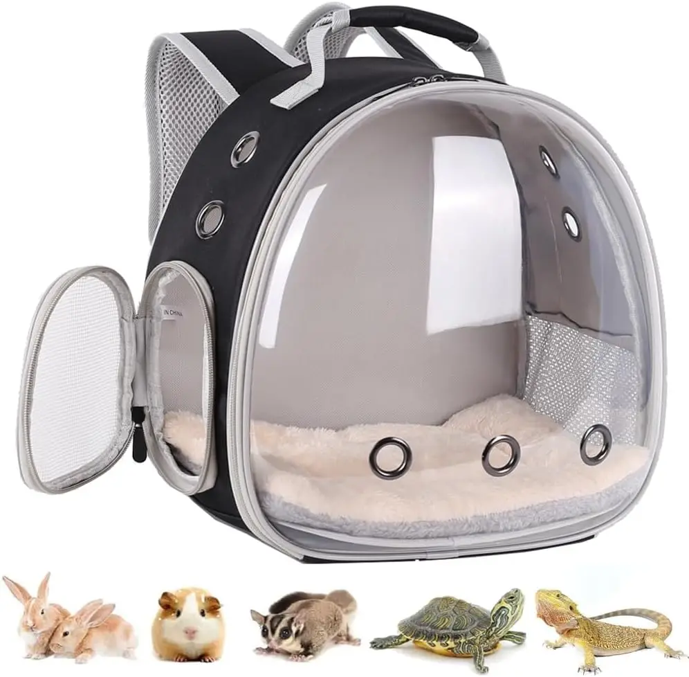 

Portable small animal backpack for travel, breathable pet tote bag, cage for guinea pigs, rabbits, dragons, squirrels, turtles
