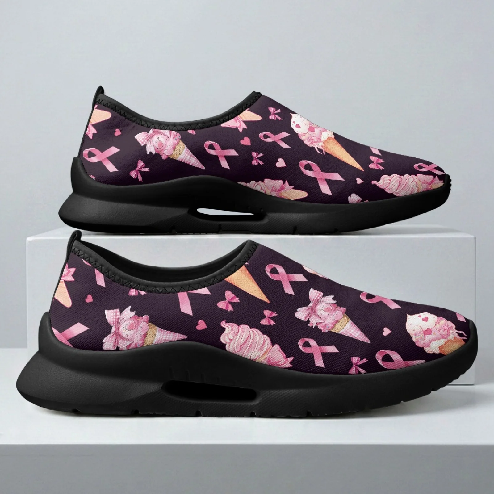 PENSTROLL Comfortable Walking Shoes Casual Lightweight Casual Shoes for Office Men Ice Cream Ribbon