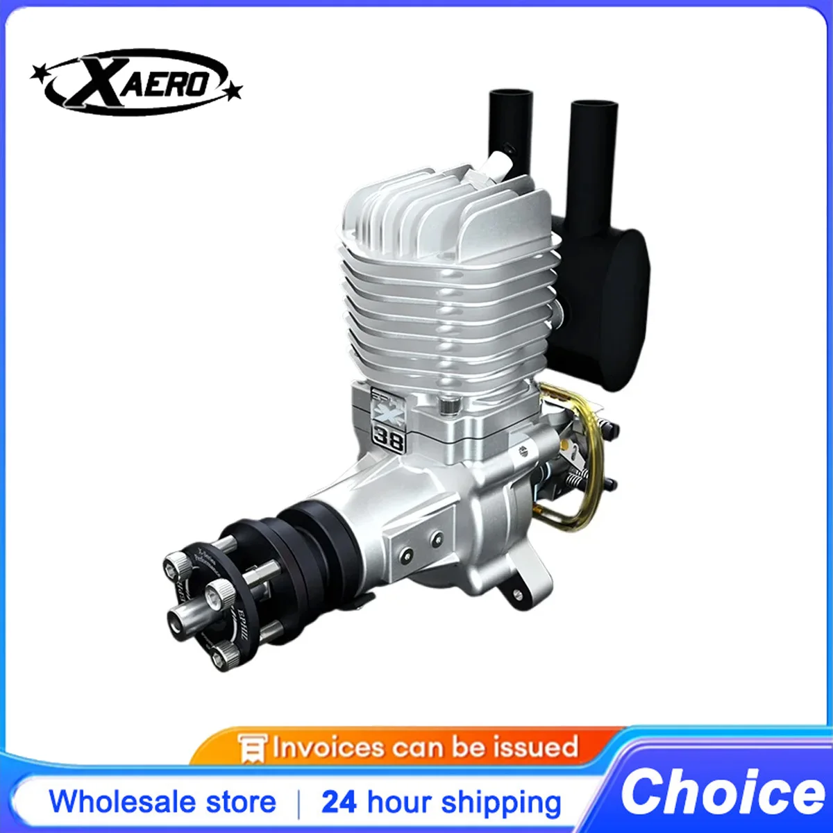 X-38cc-R Rear Exhaust Gas Engine, EPHIL 2-Stroke Power for Mid-Large Scale RC