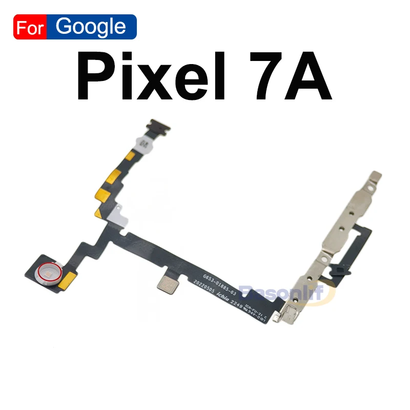 Basonlif For Google Pixel 7A Power On Off Volume Buttons Flex Cable With Flash Light Cover Replacement Parts