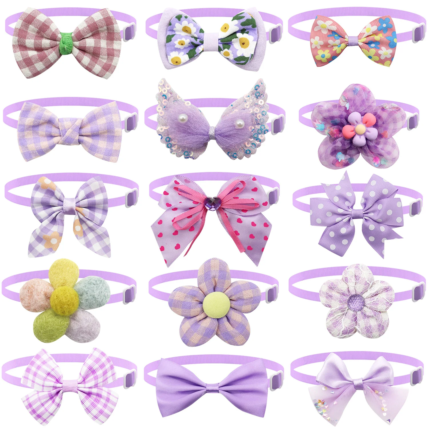 50/100Pcs Pure Color Dog Grooming Bows Cute Dog Accessories Bows Bowknots Cat Pets Bowties Hair Decoration Bows For Dogs