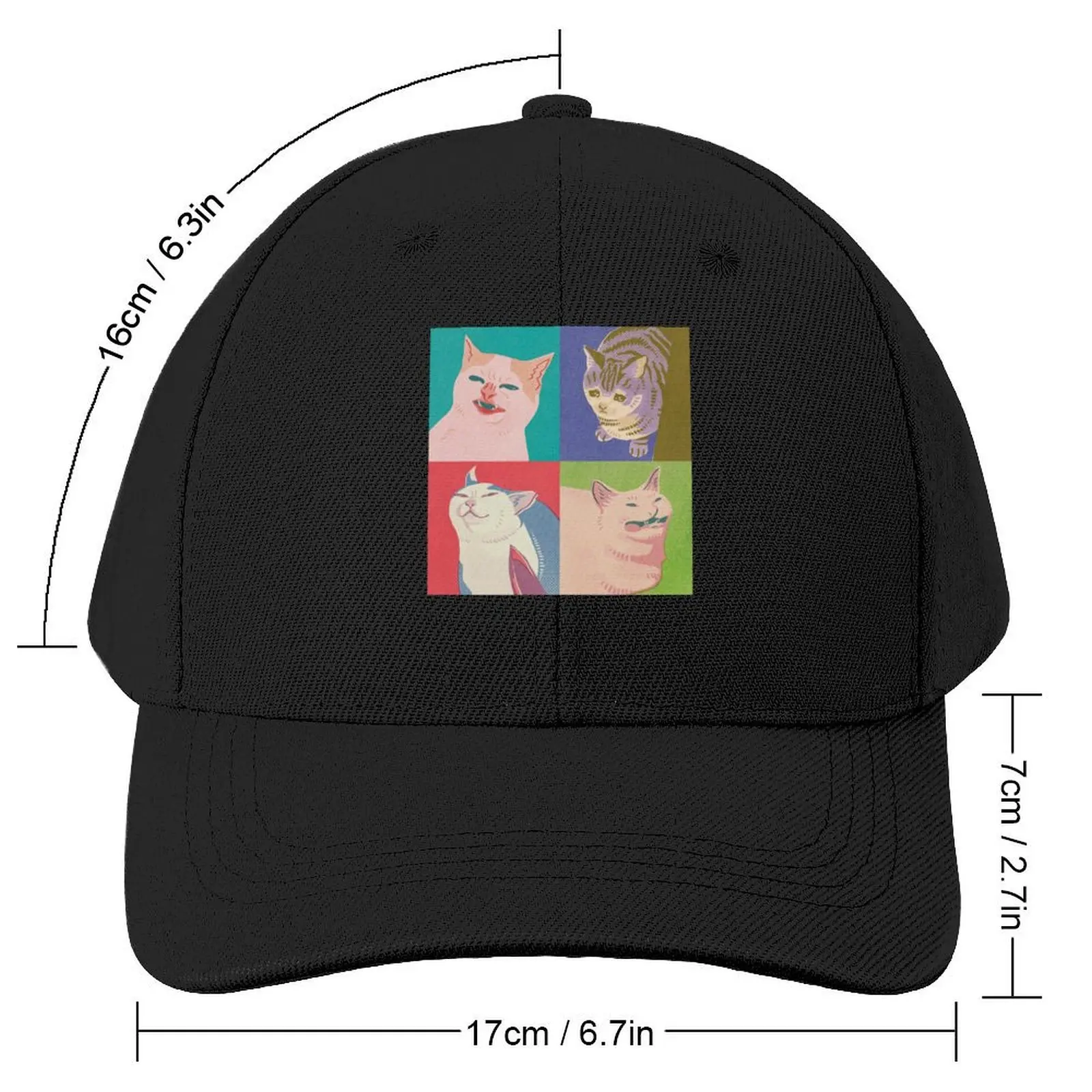 Four Meme Cats of the Apocalypse Baseball Cap Golf Cosplay Sun Cap Women Beach Fashion Men's