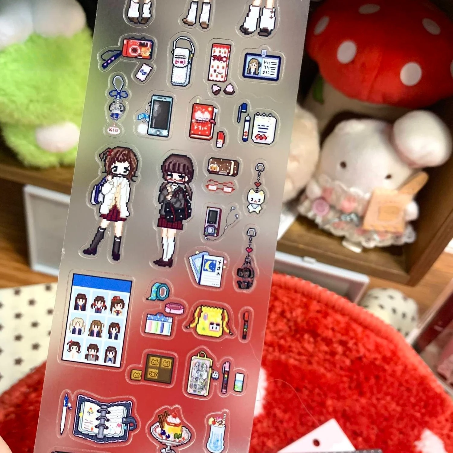 Japanese Kawaii Retro Y2K Kissaten Sweets Cafe Pixel Style Die-Cut Sticker Cute for DIY Phone Case Scrapbooking Journal Collage