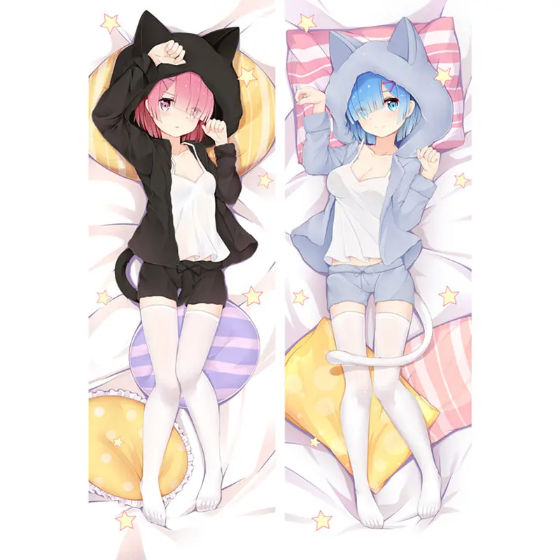 Anime Pillow Covers Ram m Pillowcase 3D Double-sided Bedding Hugging Body Pillowcase Cartoon Hugging Body Pillow Case Otaku