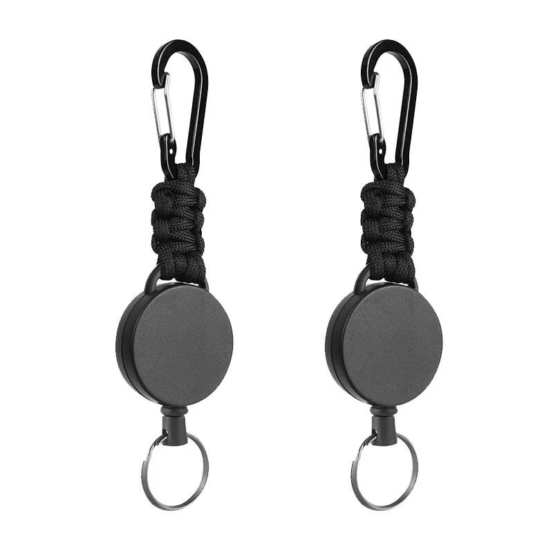 1/3/7pcs Retractable Anti Theft Keychain Steel Wire Rope Easy-To-Pull Buckle Rope Elastic Keychains for Outdoor Camping Key Ring
