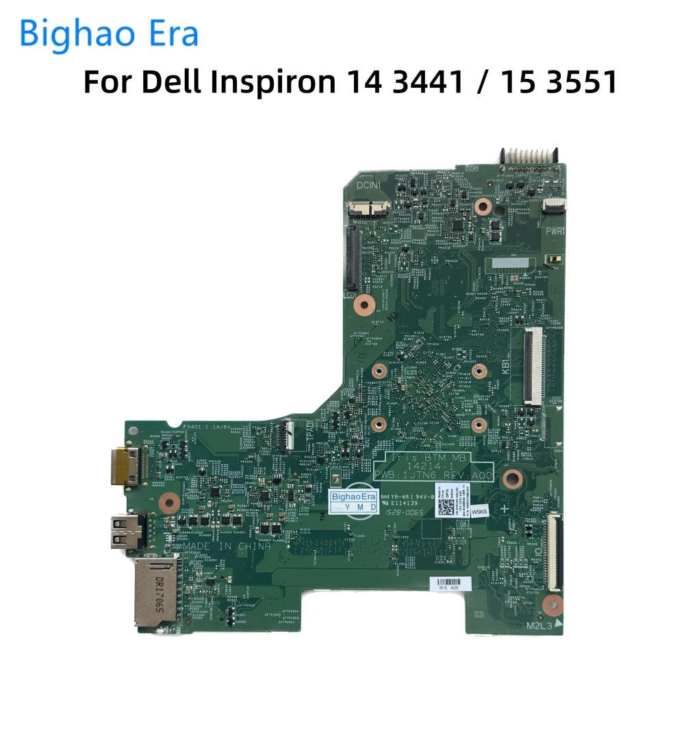 For Dell Inspiron 14 3451 15 3551 Laptop Motherboard With Intel N2840 CPU DDR3L PWB:1JTN6 14214-1 CN-0H9V44 0H9V44 H9V44