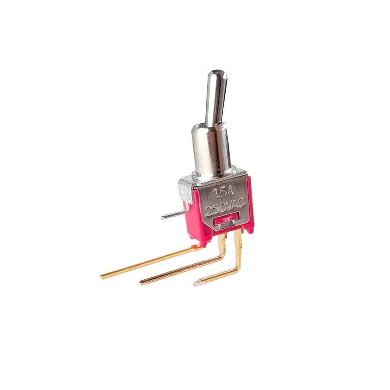 2pc Salecom TS-8-TW1Q Mini 5mm Toggle Switch Side-Actuated 2 position 3pin Gold-Plated Terminal TS40-T Rocker Toggle Switch 1.5A