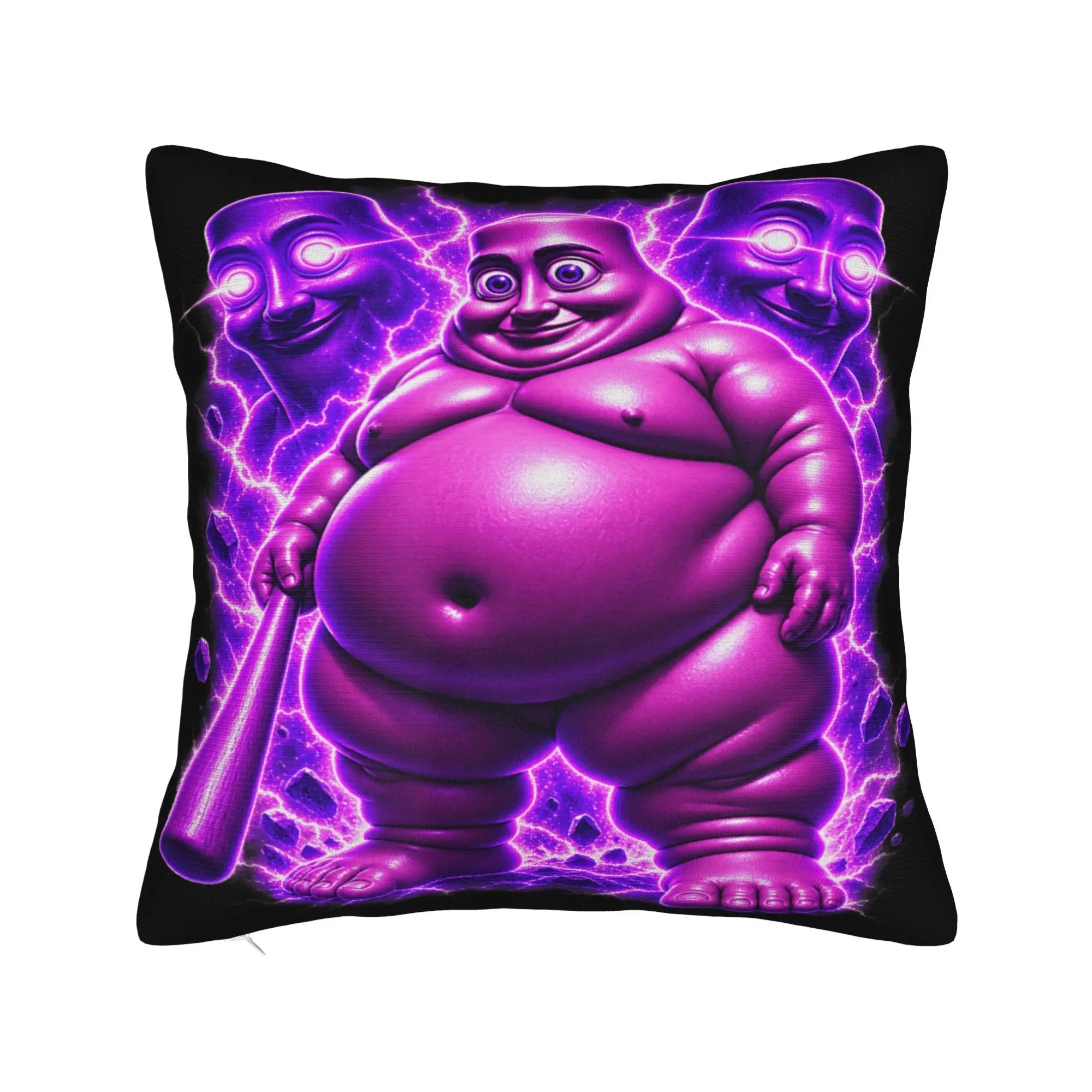 Fat Tung Sahur Meme Brainrot Unhinged Laser Beam Eyes Pillow Case  Soft Pillow Cover For Couch Sofa Bedroom Morden Pillowcases